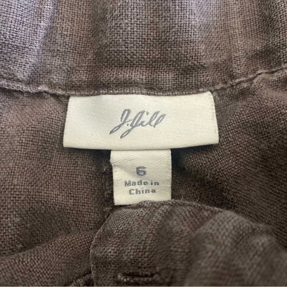 J.jill brown Linen pants size 6 cropped